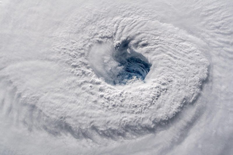 The eye of Hurricane Florence photographed from the International Space Station