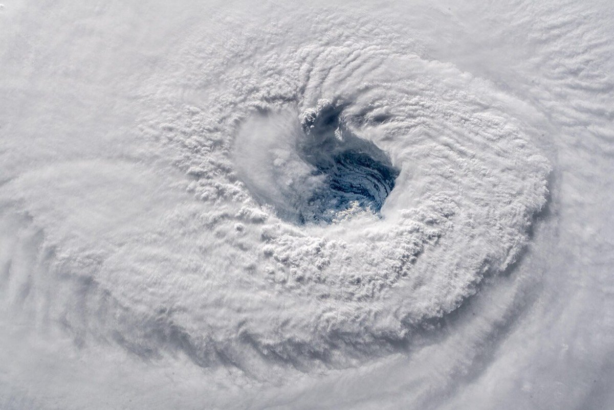The eye of Hurricane Florence photographed from the International Space Station