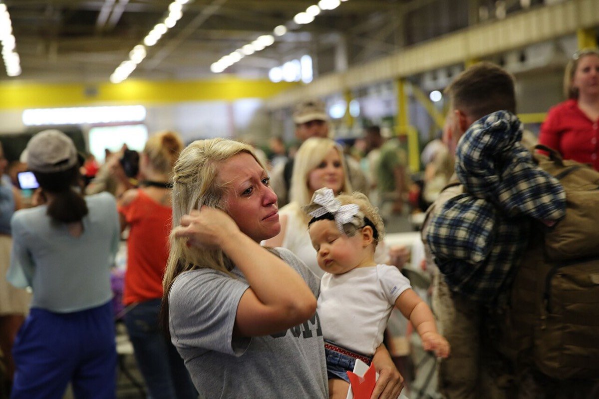 Marine Corps homecoming at Camp Lejeune, North Carolina