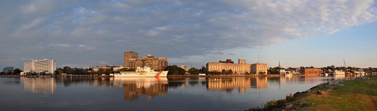 Wilmington North Carolina riverfront skyline